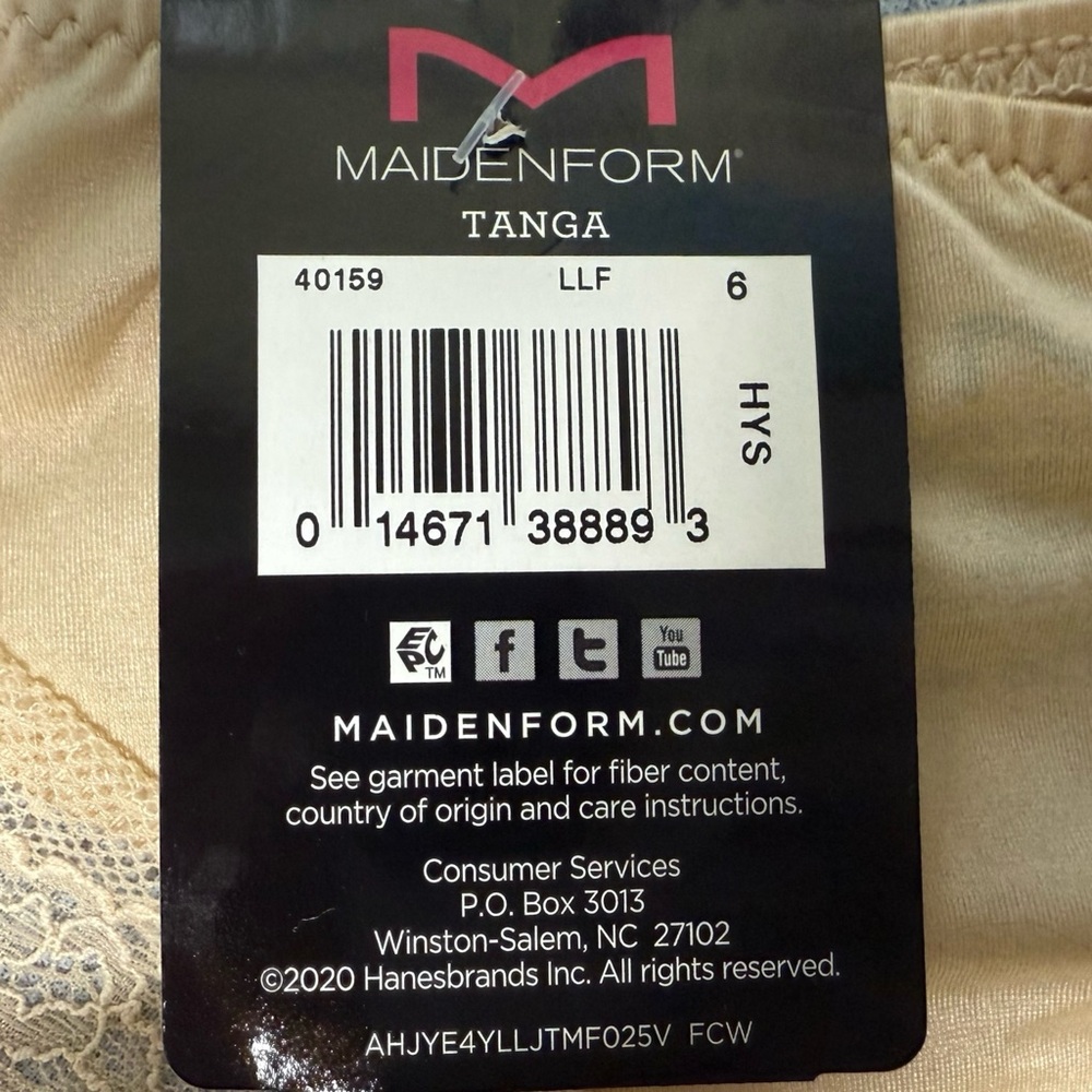 Maidenform Women’s Comfort Devotion Lace Back Tanga Panty – Latte Lift Size M - Picture 4 of 4